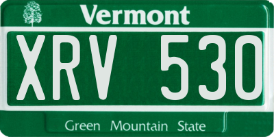 VT license plate XRV530