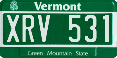VT license plate XRV531