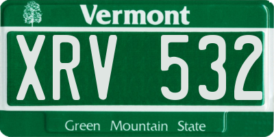 VT license plate XRV532