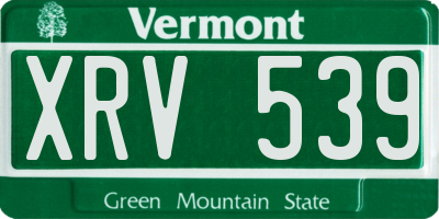VT license plate XRV539