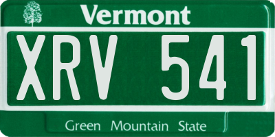 VT license plate XRV541