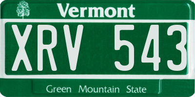 VT license plate XRV543