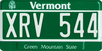 VT license plate XRV544
