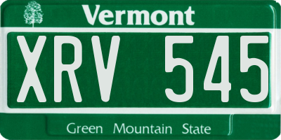 VT license plate XRV545