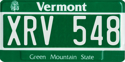 VT license plate XRV548