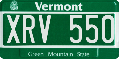 VT license plate XRV550