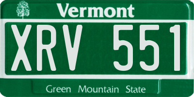 VT license plate XRV551