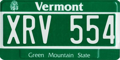 VT license plate XRV554
