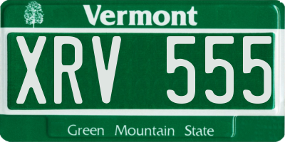 VT license plate XRV555