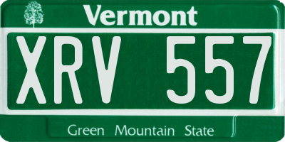 VT license plate XRV557