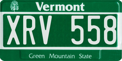 VT license plate XRV558