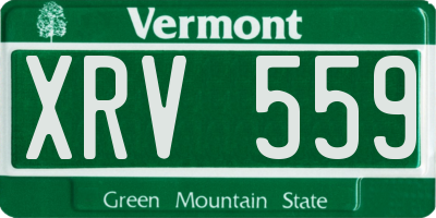 VT license plate XRV559