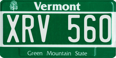 VT license plate XRV560