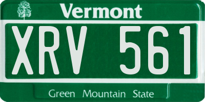 VT license plate XRV561