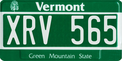 VT license plate XRV565