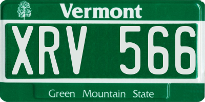 VT license plate XRV566