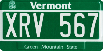 VT license plate XRV567