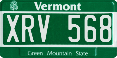 VT license plate XRV568