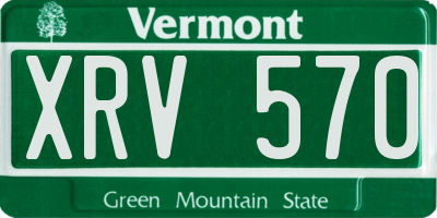 VT license plate XRV570