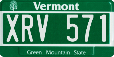 VT license plate XRV571