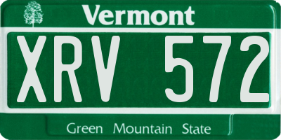 VT license plate XRV572