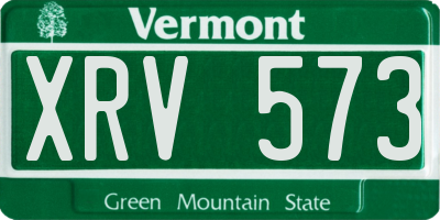 VT license plate XRV573