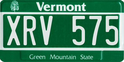 VT license plate XRV575