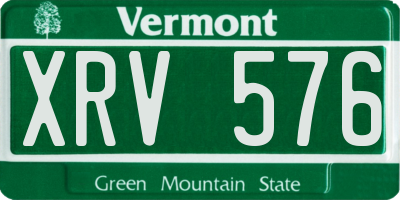 VT license plate XRV576