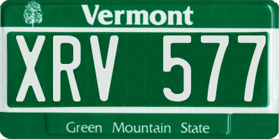 VT license plate XRV577