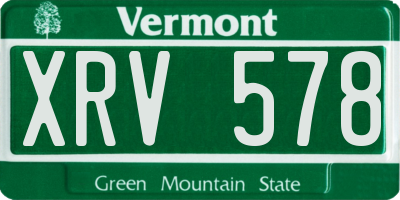 VT license plate XRV578