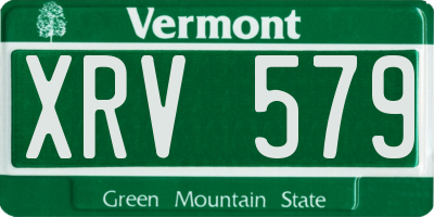 VT license plate XRV579