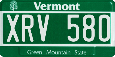 VT license plate XRV580