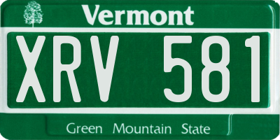 VT license plate XRV581