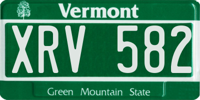 VT license plate XRV582
