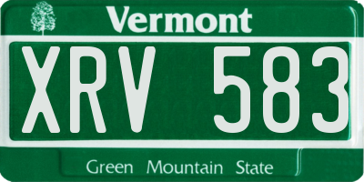 VT license plate XRV583