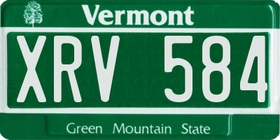 VT license plate XRV584