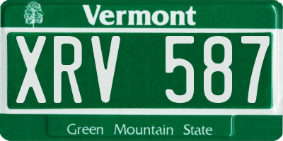 VT license plate XRV587