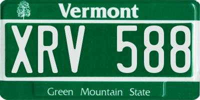 VT license plate XRV588