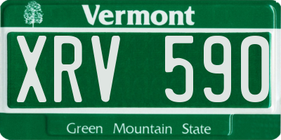 VT license plate XRV590