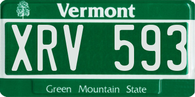 VT license plate XRV593
