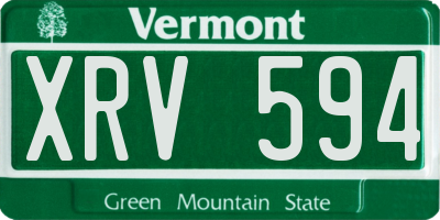 VT license plate XRV594