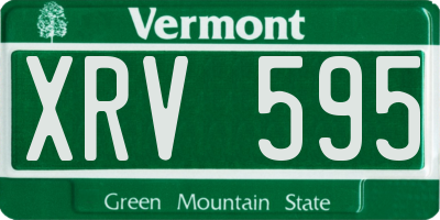VT license plate XRV595