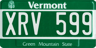 VT license plate XRV599