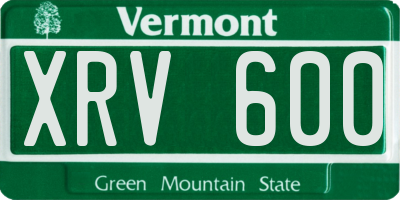 VT license plate XRV600