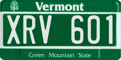 VT license plate XRV601