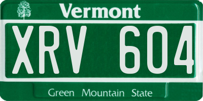 VT license plate XRV604