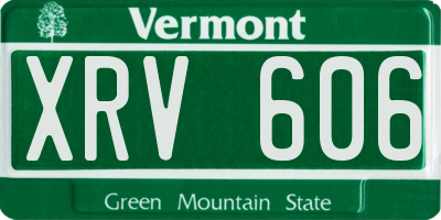 VT license plate XRV606