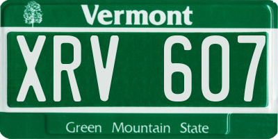 VT license plate XRV607