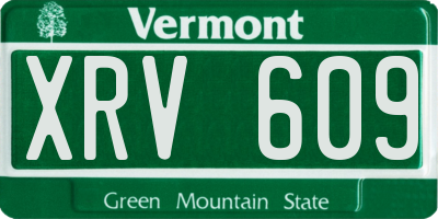 VT license plate XRV609