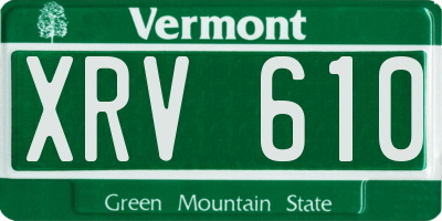 VT license plate XRV610